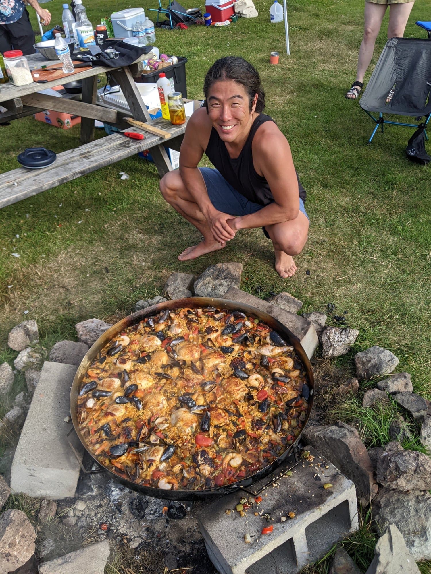 Cooking paella